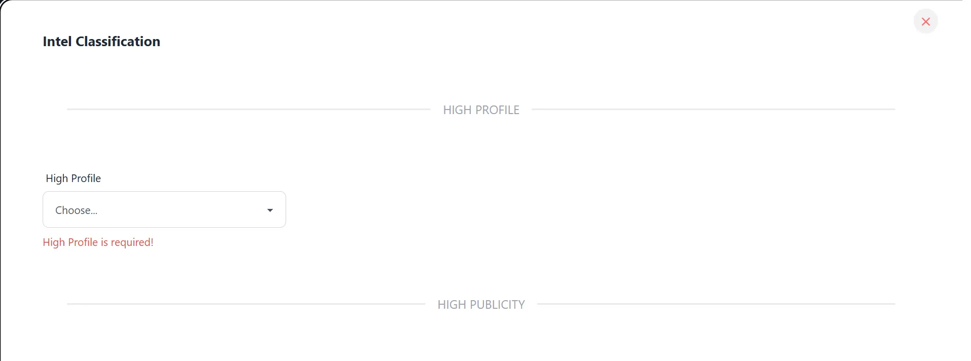 security classification