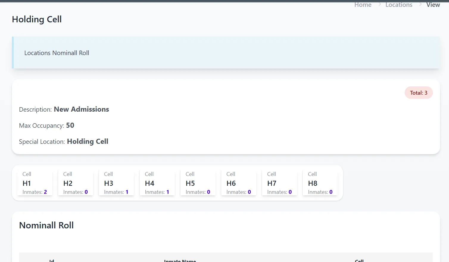 processing nominall roll view